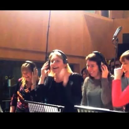 Team recording in a professional studio